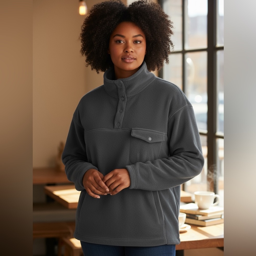 32 Degrees Fleece Pullover NWT Gray   Soft Stretch Warmth 3X